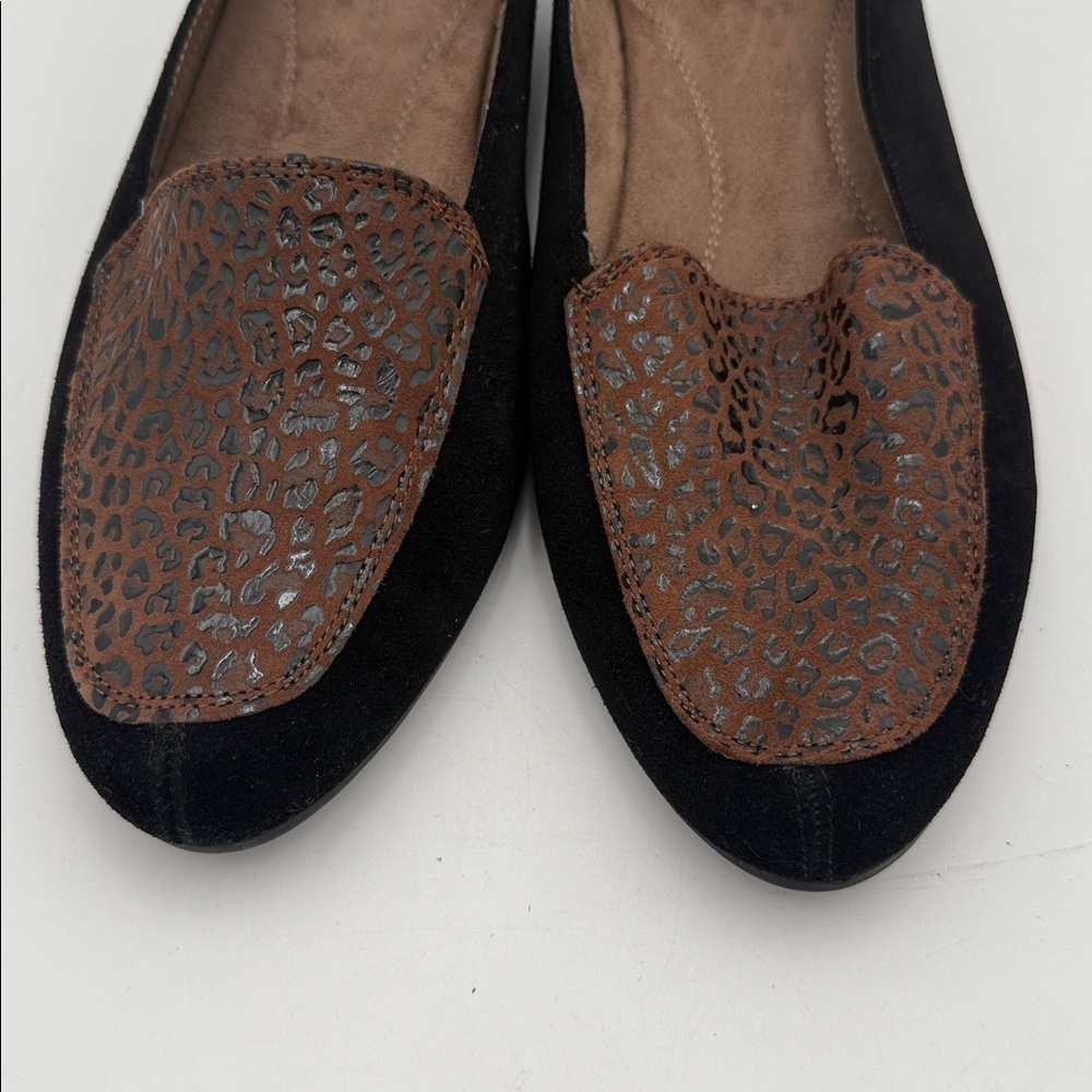 AEROSOLES Black Brown Women's wedge shoes slip on suede office casual retro 12M - Picture 4 of 12